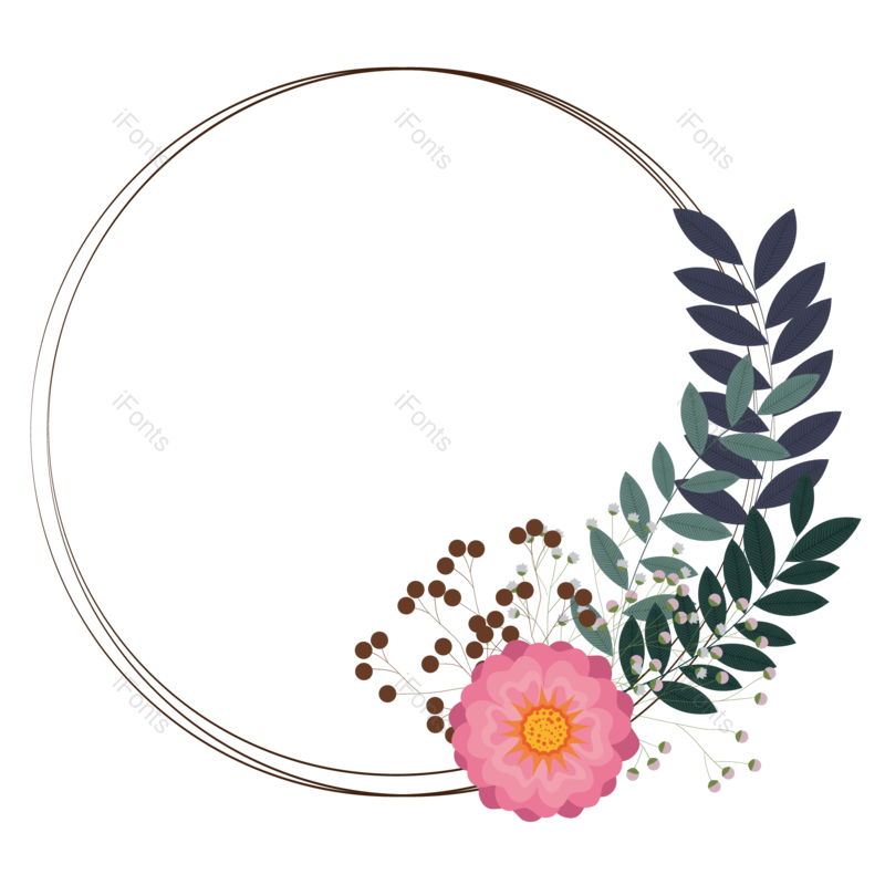 边框图片,花环元素,花卉PNG,花朵免抠素材